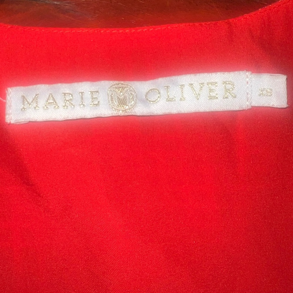 Marie Oliver Silk Knee Length Dress Sz:Xs in Orange - Picture 5 of 9
